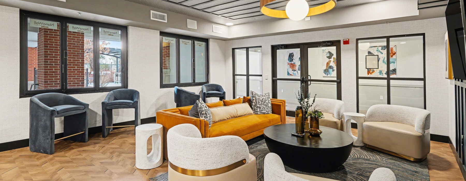 Renovated club room with comfortable seating